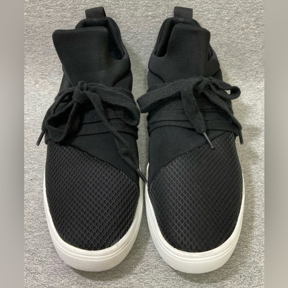 Steve Madden Mesh Lace up Women's Lancer Mid Top Sneaker In Black size‎ 6